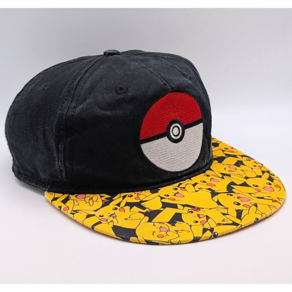 Pokemon Pikachu Pokeball Snapback Cap Hat Youth Kids OSFM Adjustable - Picture 1 of 5